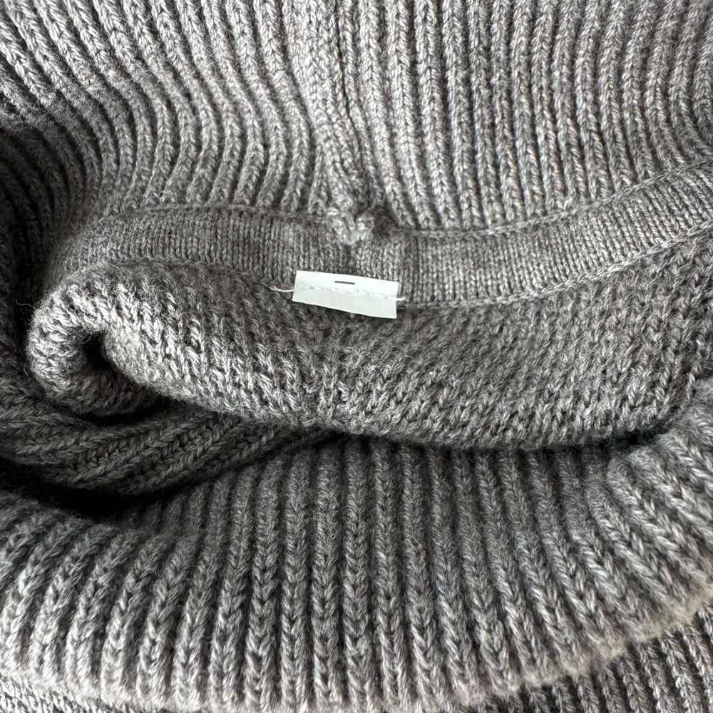 Lululemon Cozy Calling Turtleneck Knit Sweater Heathered Taupe Gray Pima Cotton